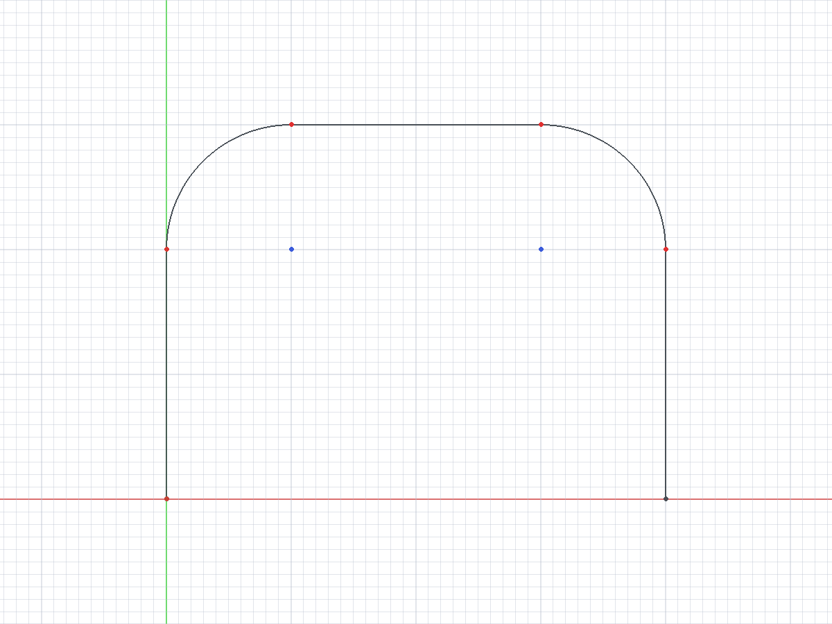 Sketch of the test geometry: straight lines and arcs that start at the origin and go in the Y direction